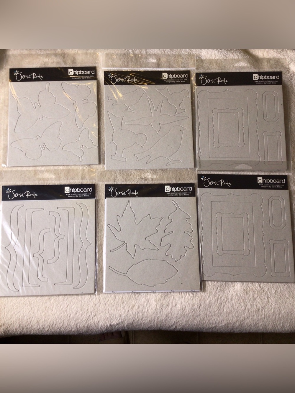 Scenic Route Grey Chipboard Shapes Packs